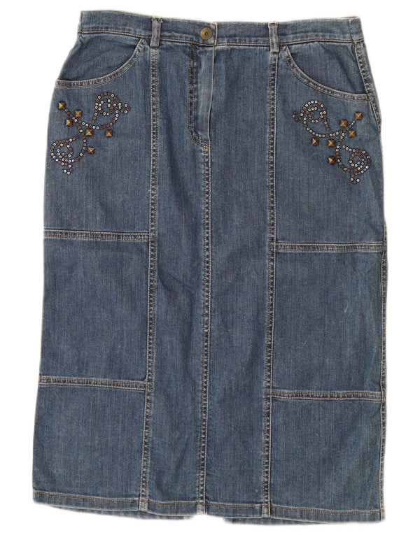 L.Pucci Dame Denim Nederdel IT 44 Medium W28 Blå Bomuld