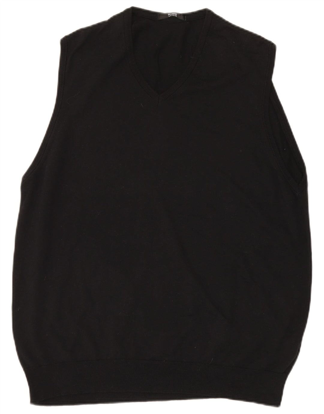 MARKS & SPENCER Herrevest Tank Top UK 41/43 Large Black Cotton