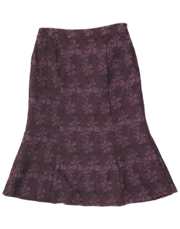 CC Womens Trompet Nederdel UK 14 Large W30 Purple Floral