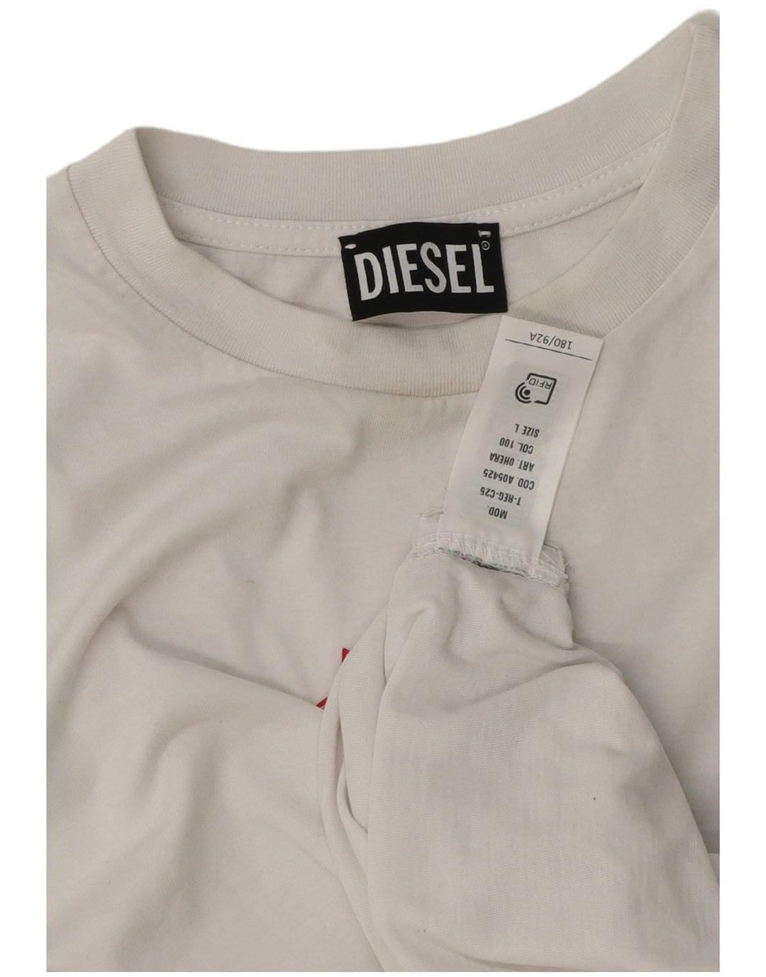 Diesel Drenge Grafisk T-Shirt Top 13-14 År Stor Hvid