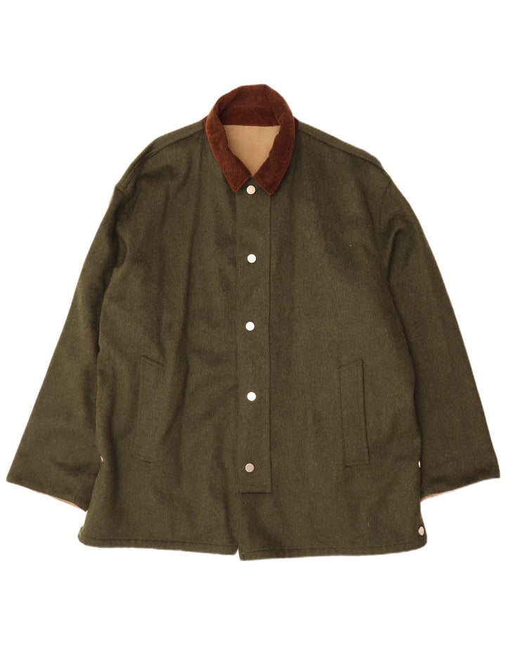Aquascutum Herre Vendbar Overfrakke UK 42 XL Grøn