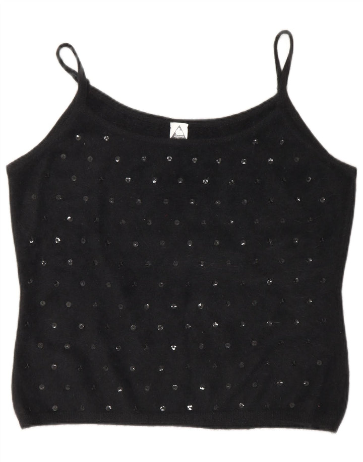 Luisa Spagnoli Dame Cami Top UK 14 Medium Black Angora