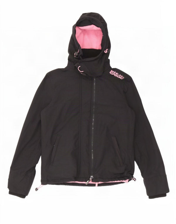 Superdry Womens The Windcheater Windbreaker Jacket UK 14 Medium Black