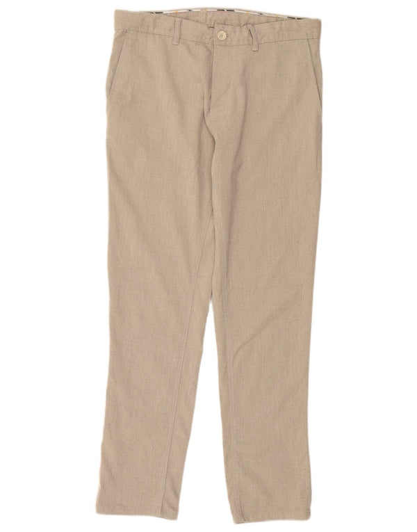 Zara Herre Lige Chinobukser EU 40 Medium W31 L28 Beige Polyester