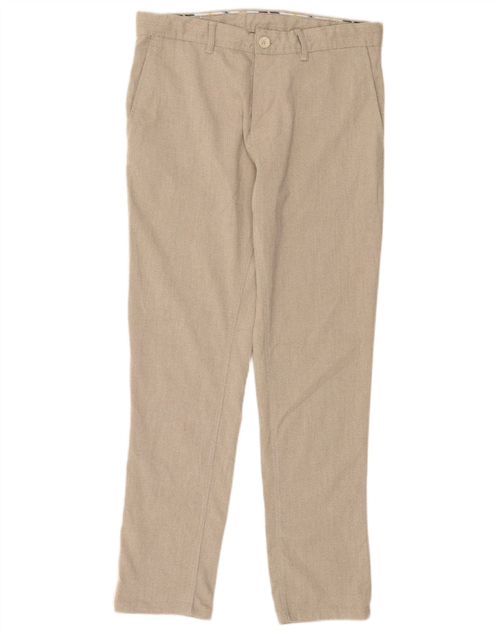 Zara Herre Lige Chinobukser EU 40 Medium W31 L28 Beige Polyester
