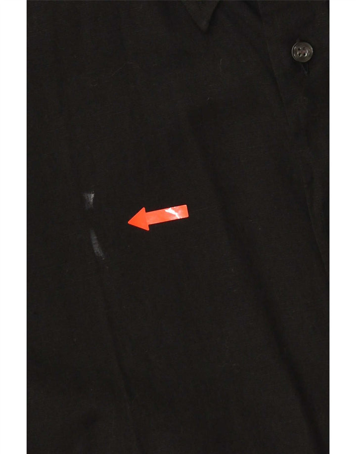 Trussardi Kortærmet Herreskjorte Størrelse 40 151/2 Medium Sort