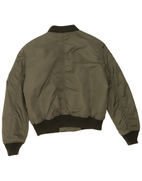 Superdry Womens Oversized MA-1 Flight Jacket UK 10 Small Khaki Colourblock