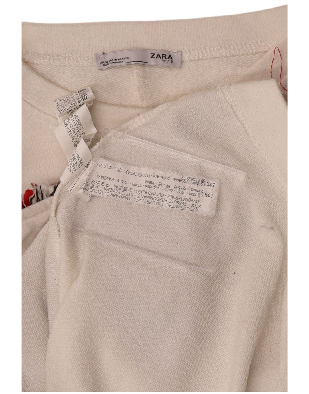 ZARA Oversized Sweatshirt Jumper UK 14 Medium White Colourblock