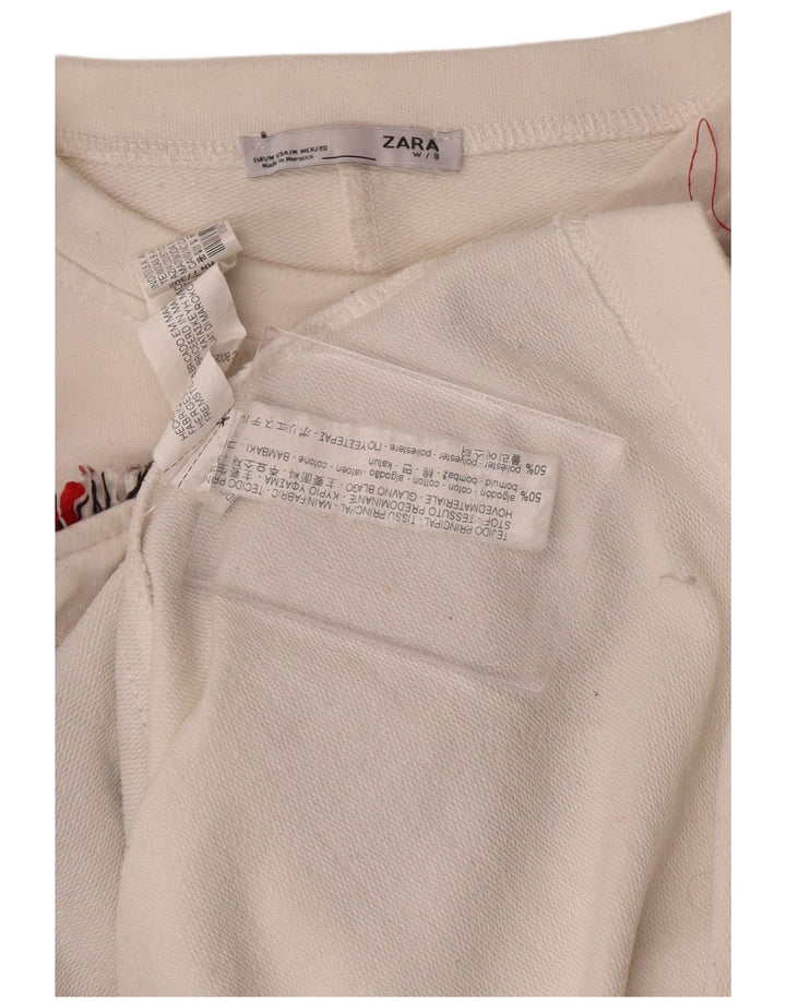 ZARA Oversized Sweatshirt Jumper UK 14 Medium White Colourblock