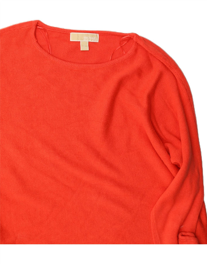MICHAEL KORS Womens Boat Neck Jumper Sweater UK 14 Medium Red Cotton Vintage Michael Kors and Second-Hand Michael Kors from Messina Hembry 