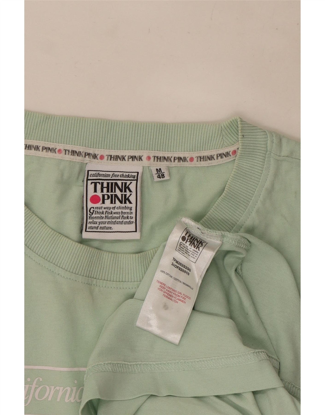Tænk Pink Herre grafisk T-shirt Top IT 48 Medium turkis bomuld