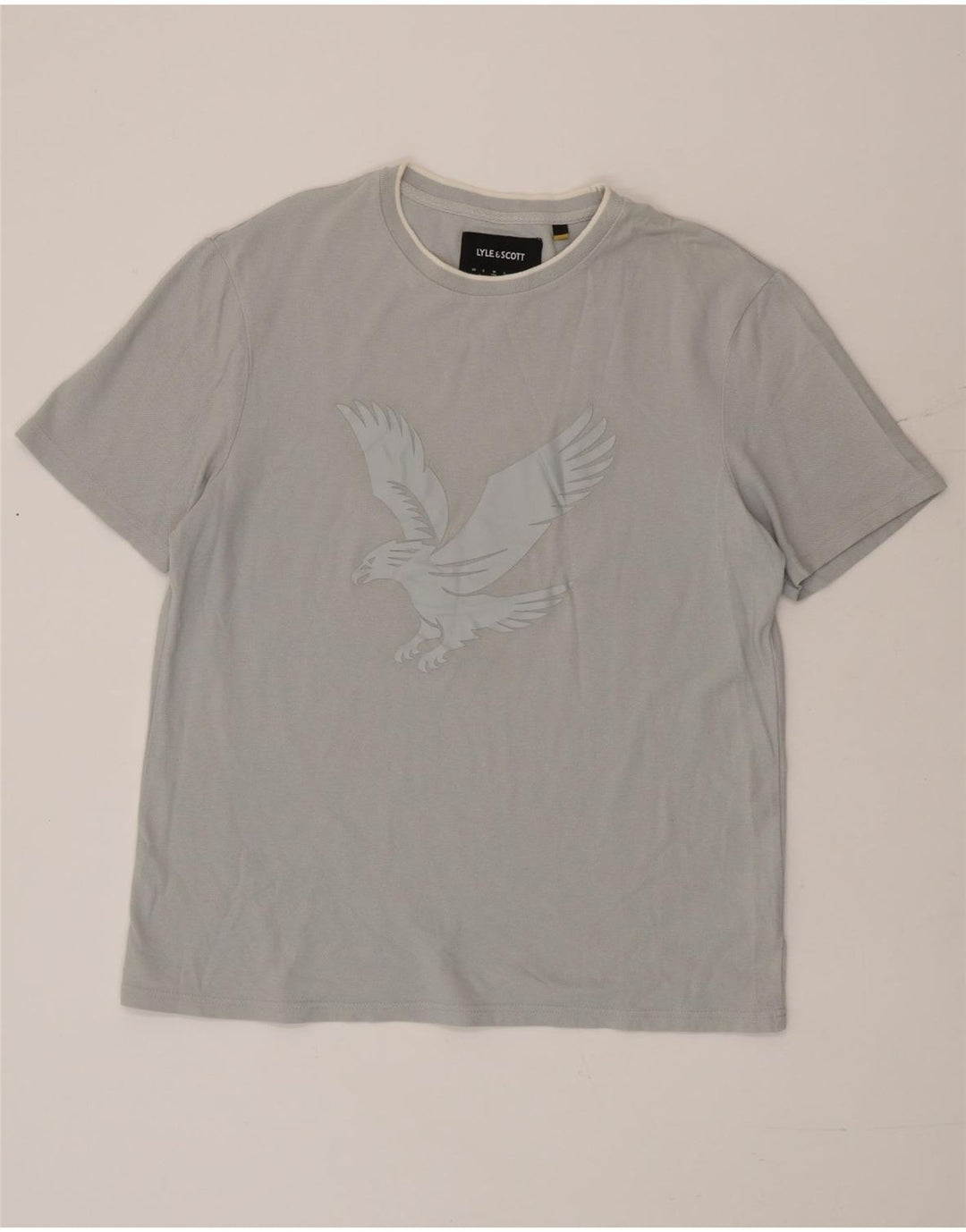Lyle & Scott Herre Relaxed Fit grafisk T-shirt top mellemblå bomuld
