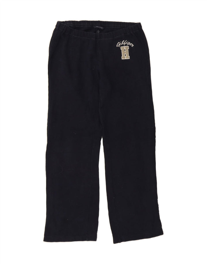 TOMMY HILFIGER Womens Graphic Tracksuit Trousers UK 14 Medium  Black Vintage Tommy Hilfiger and Second-Hand Tommy Hilfiger from Messina Hembry 