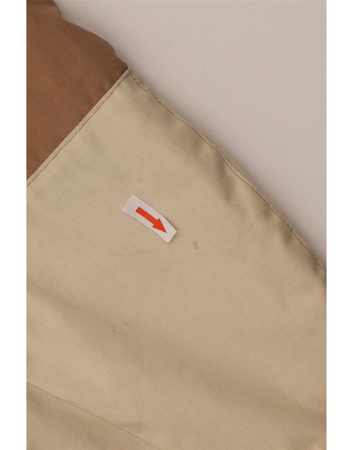 Vintage vindjakke med hætte til mænd IT 46 Small Beige Colourblock