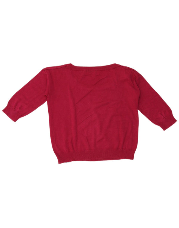 Best Company Dame Crop Boat Neck Jumper Sweater UK 14 Medium Red