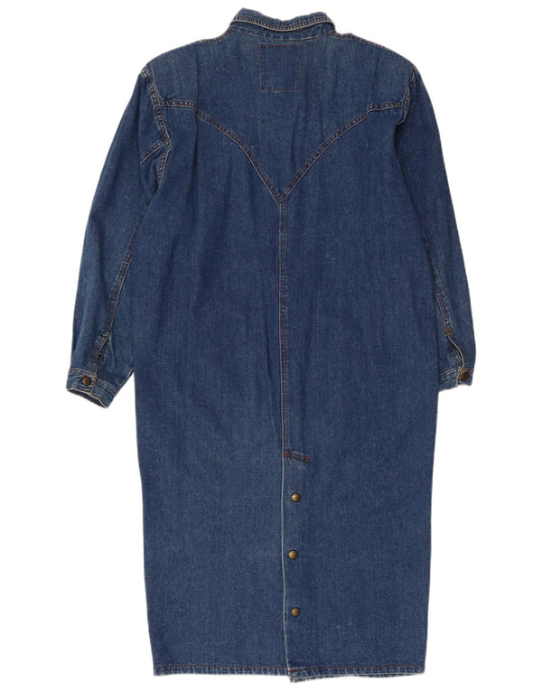 Vintage dame denim skjortekjole UK 14 Medium Blue