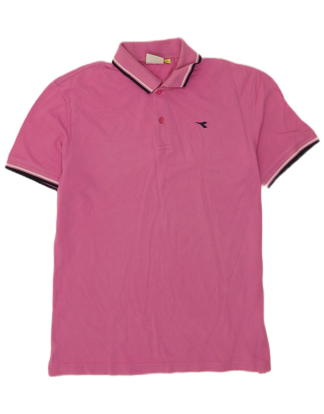 Diadora herre poloshirt XL Pink stribet