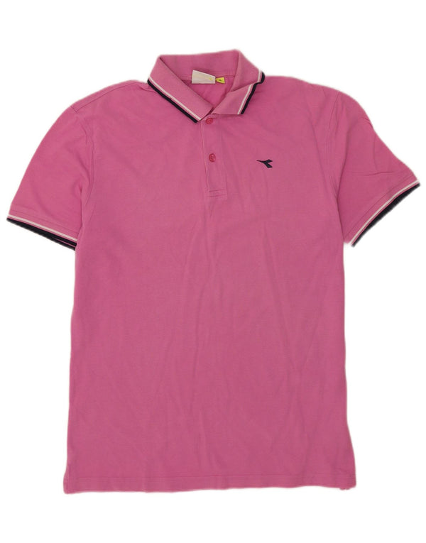 Diadora herre poloshirt XL Pink stribet