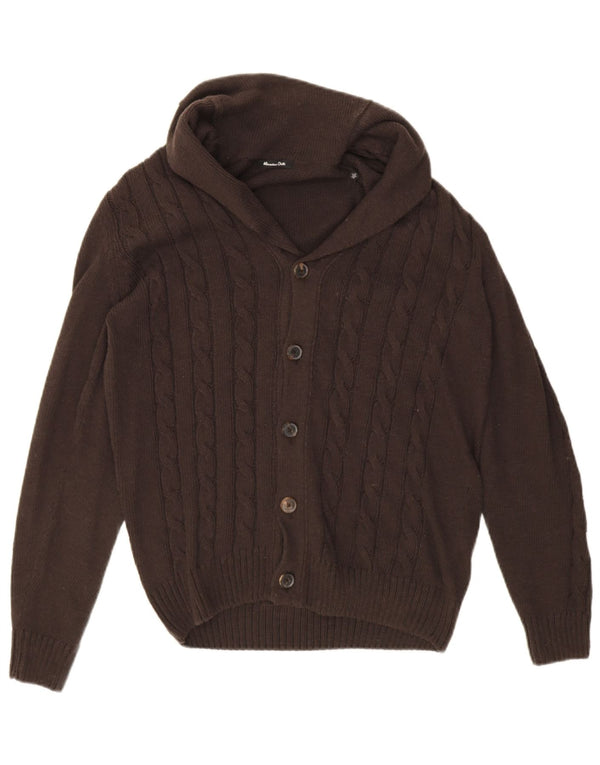 Massimo Dutti Herre Cardigan Sweater Medium Brun Bomuld