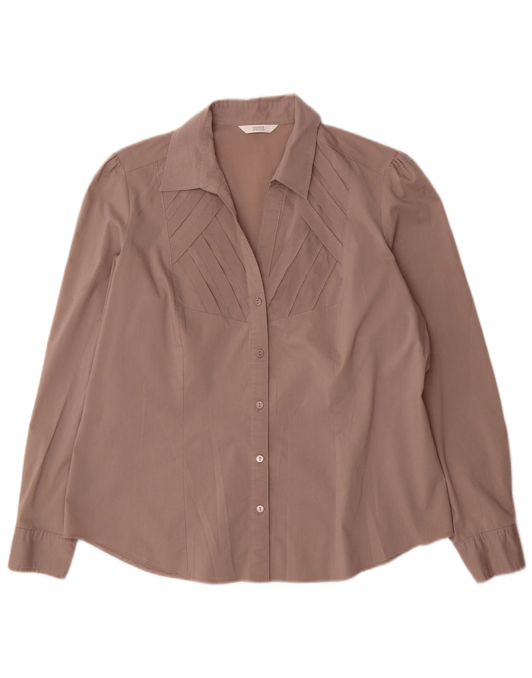 Marks & Spencer skjortebluse til kvinder UK 18 XL Grå bomuld