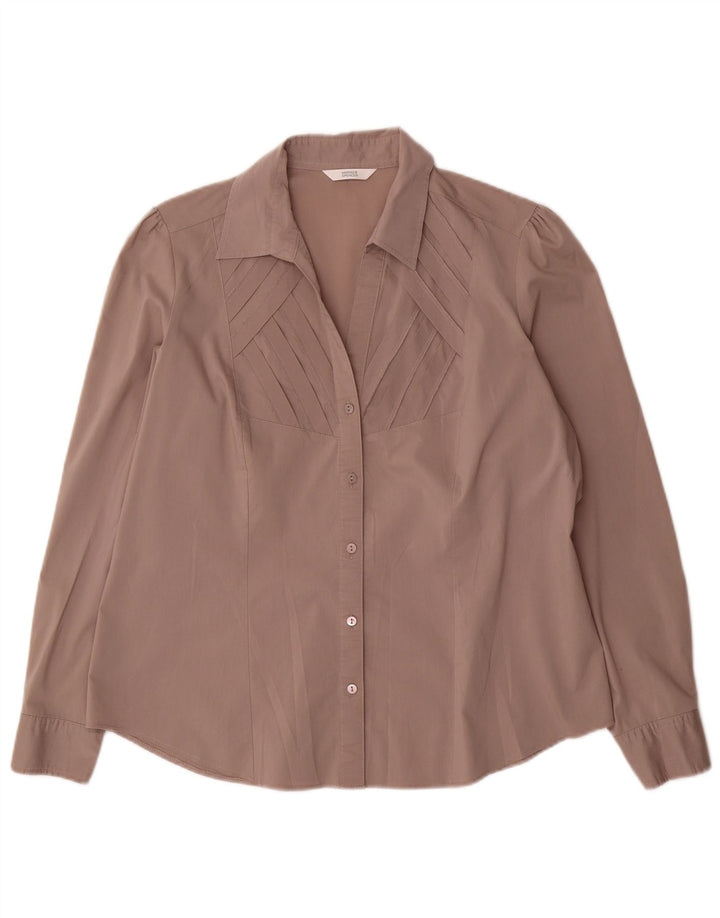 Marks & Spencer skjortebluse til kvinder UK 18 XL Grå bomuld