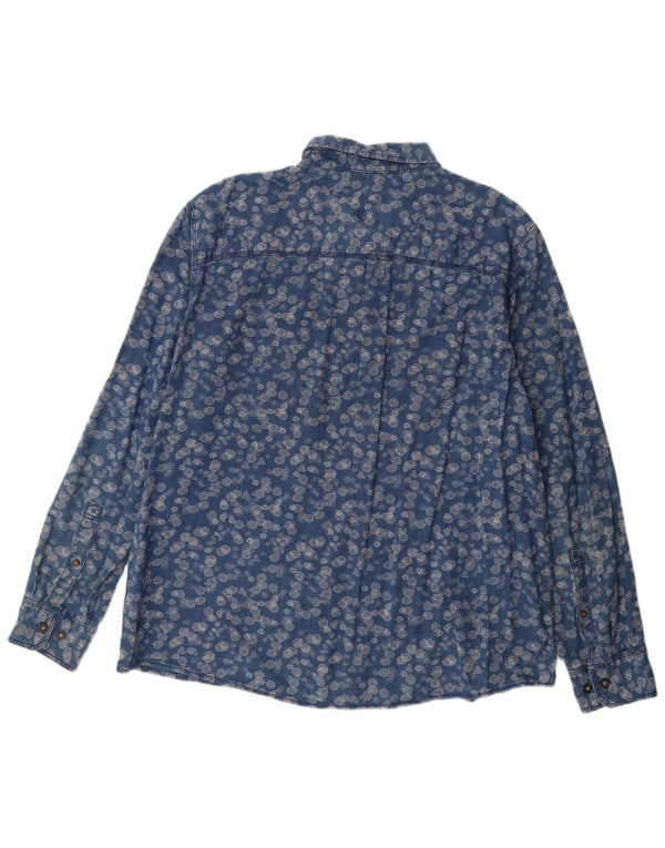 Fat Face Herreskjorte 2XL Blå Blomsterbomuld