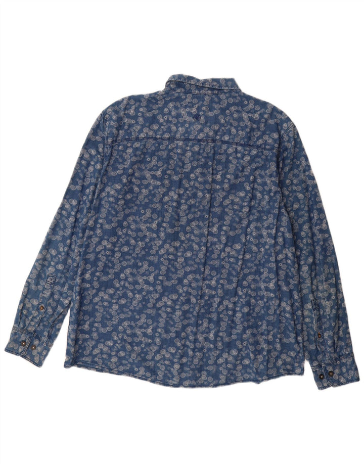 Fat Face Herreskjorte 2XL Blå Blomsterbomuld