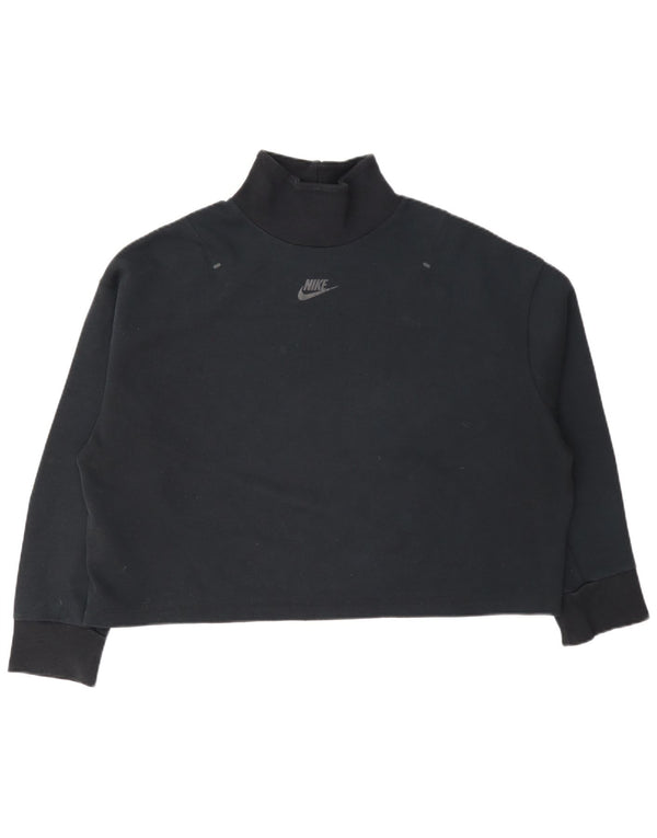 Nike Womens Crop Oversized Sweatshirt Jumper UK 10 Small Navy Blue