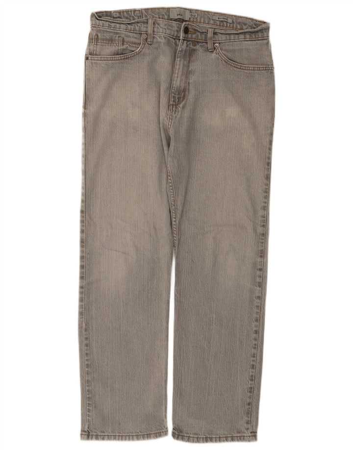 MARKS & SPENCER Herre Regular Fit Straight Jeans W34 L29 Grå Bomuld