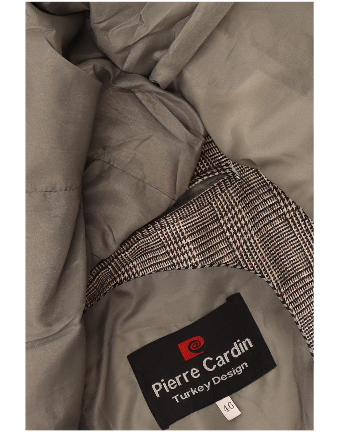 Pierre Cardin Herre 1-knap blazerjakke EU 46 Small Grey Houndstooth