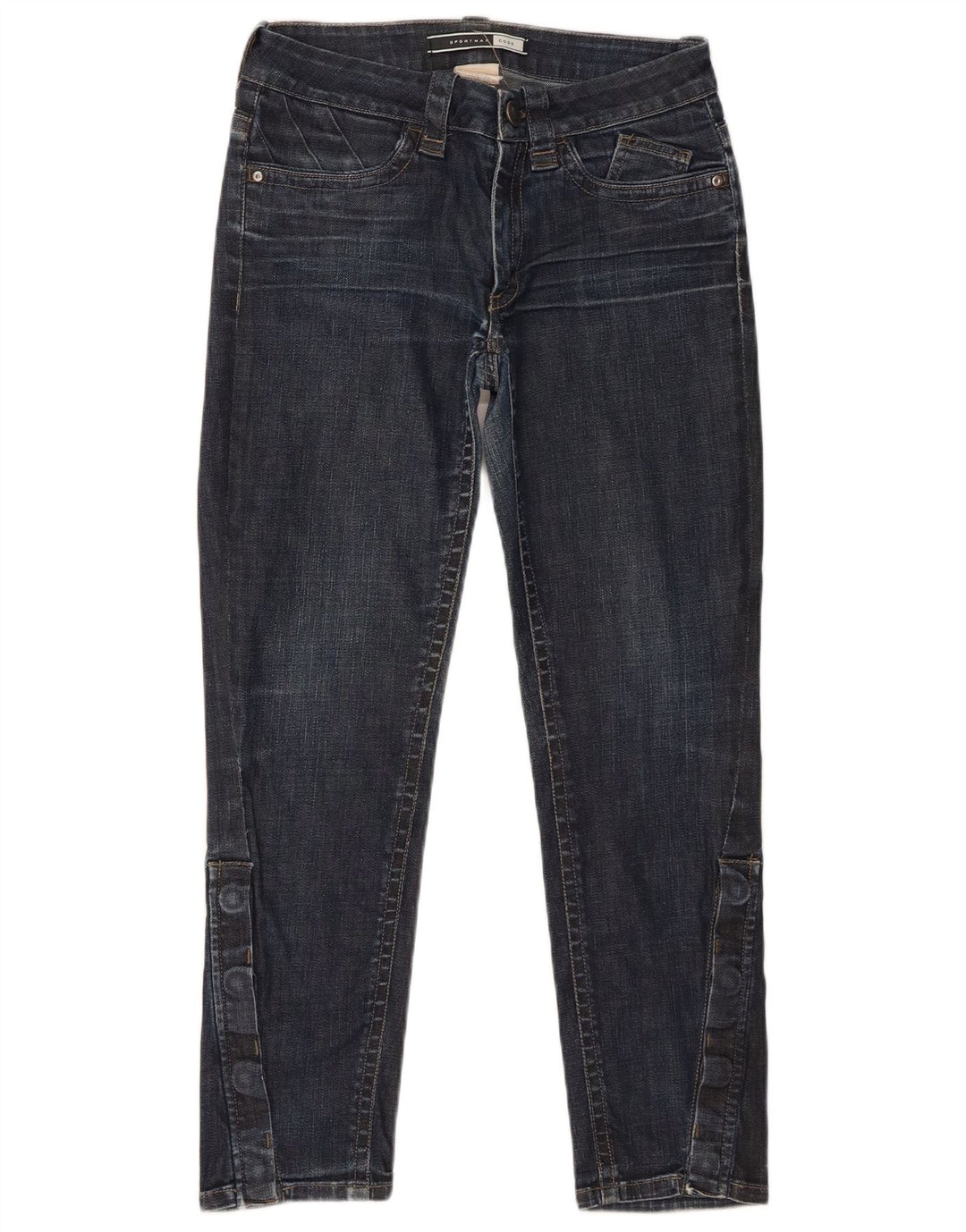 Sportmax Dame Slim Jeans W28 L26 Blå Bomuld