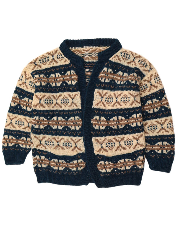 Vintage dame cardigan sweater UK 18 XL Navy Blue Fair Isle
