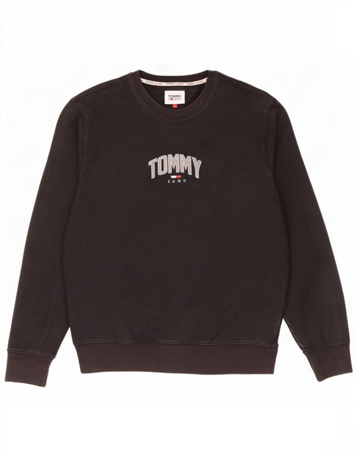 Tommy Hilfiger Herre Grafisk Sweatshirt Jumper Medium Sort Bomuld