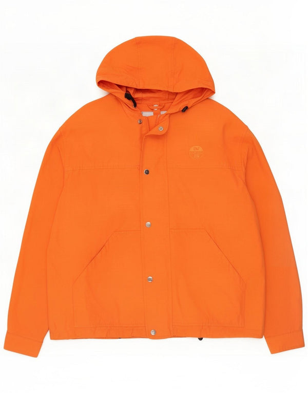 North Sails Herre Hooded Windbreaker Jacket UK 40 Large Orange Cotton
