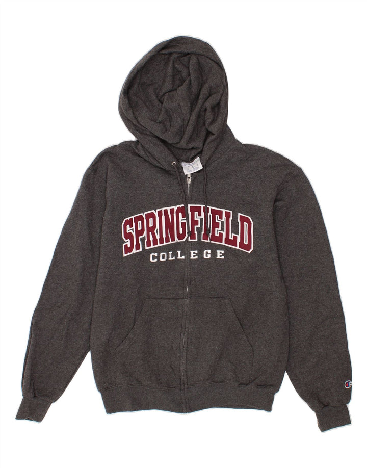 CHAMPION Mens Graphic Zip Hoodie Sweater Small Grey Cotton Vintage Champion and Second-Hand Champion from Messina Hembry 