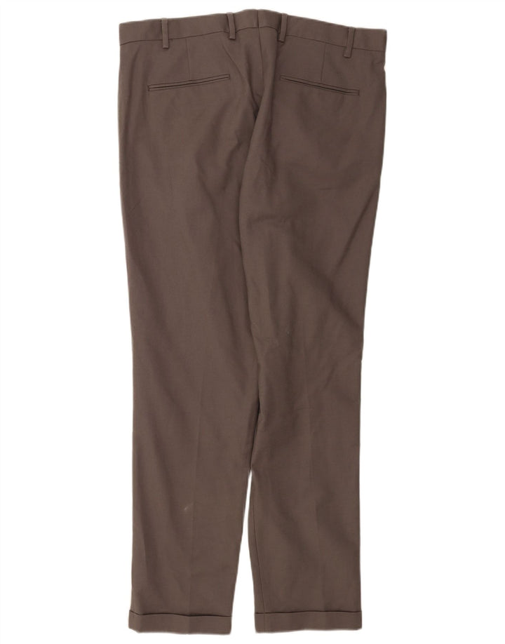 Marks & Spencer Herre Slim Suit Bukser W36 L31 Grå Bomuld