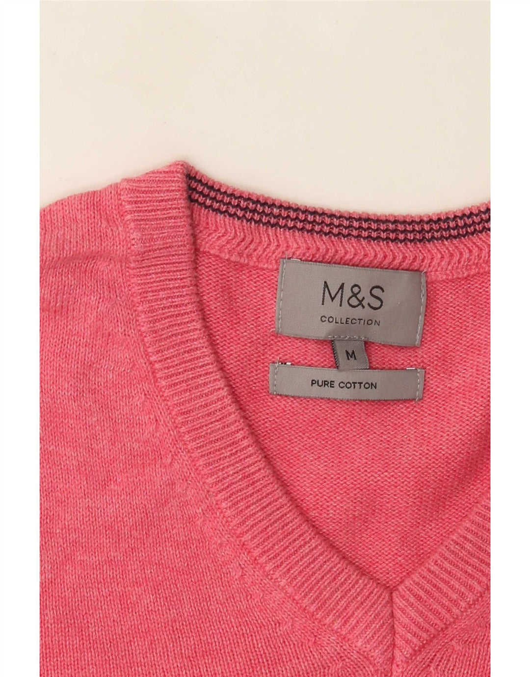 Marks & Spencer Herre V-hals sweater Medium Pink Bomuld