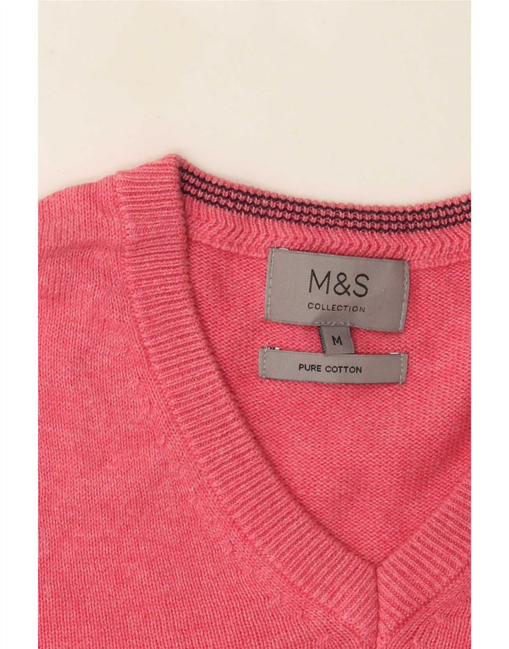 Marks & Spencer Herre V-hals sweater Medium Pink Bomuld