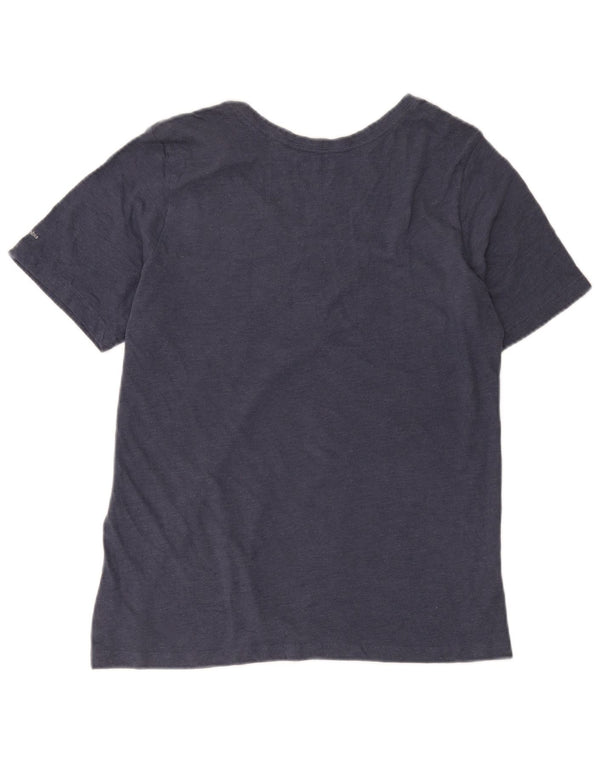 Columbia Dame Portland Grafisk T-Shirt Top UK 16 Stor Marineblå Bomuld
