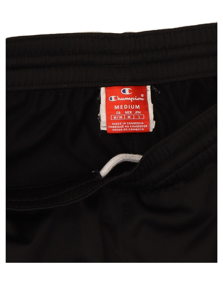 CHAMPION Mens Graphic Tracksuit Trousers Medium  Black Polyester Vintage Champion and Second-Hand Champion from Messina Hembry 