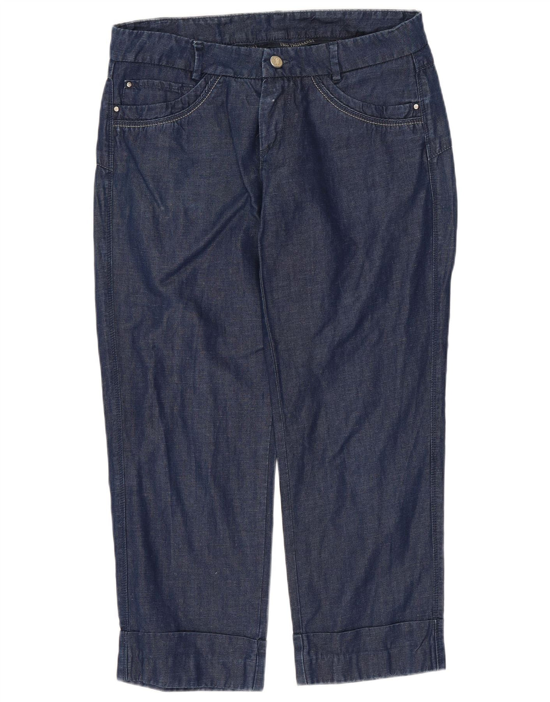TRUSSARDI Kvinder Cropped Jeans W26 L24 Marineblå Bomuld