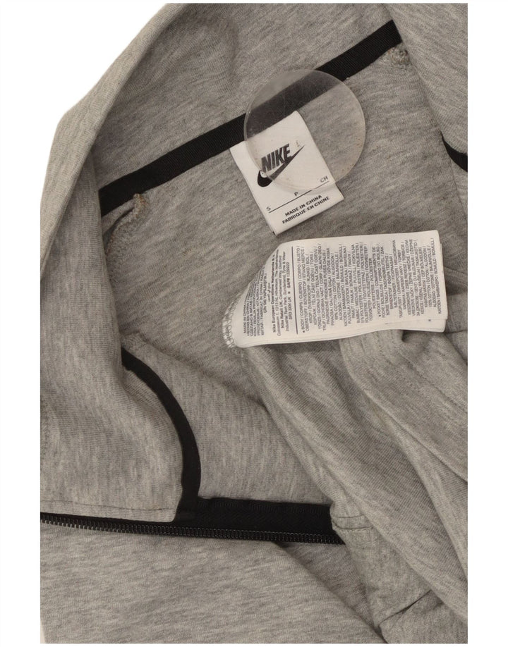 NIKE Oversized Crop Sweatshirt Jumper UK 10 Små grå flækkede