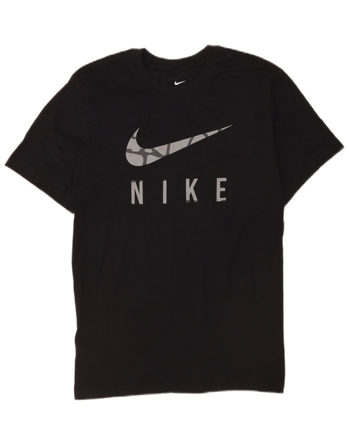 Nike Herre Dri Fit grafisk T-shirt top lille sort bomuld