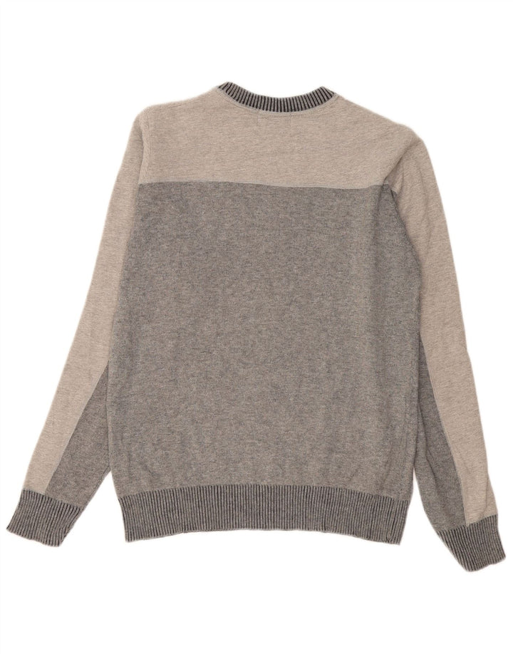 Sergio Tacchini Herre sweater med rund hals, mellemgrå farveblok