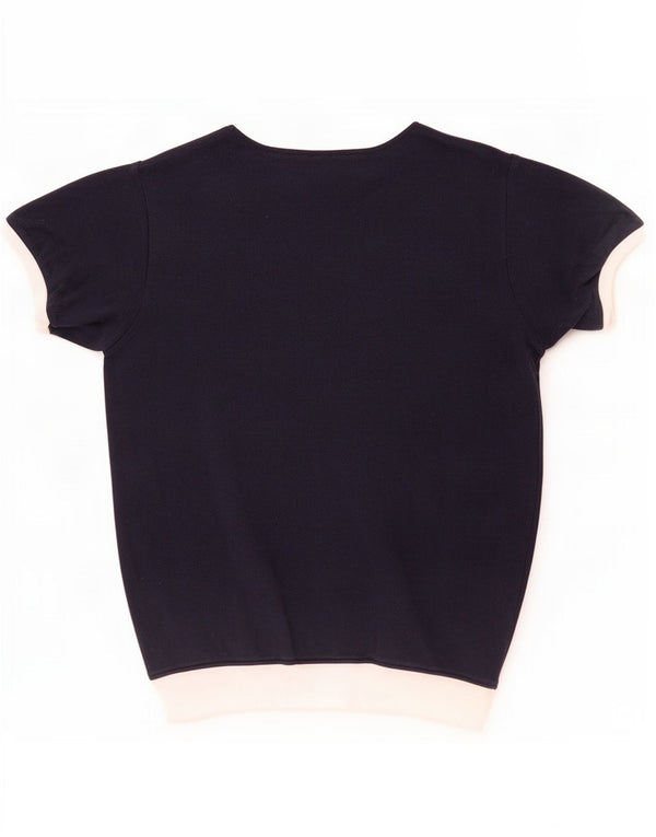 Jack Wills Dame Boat Neck Jumper Sweater UK 6 XS Navy Blue Colourblock