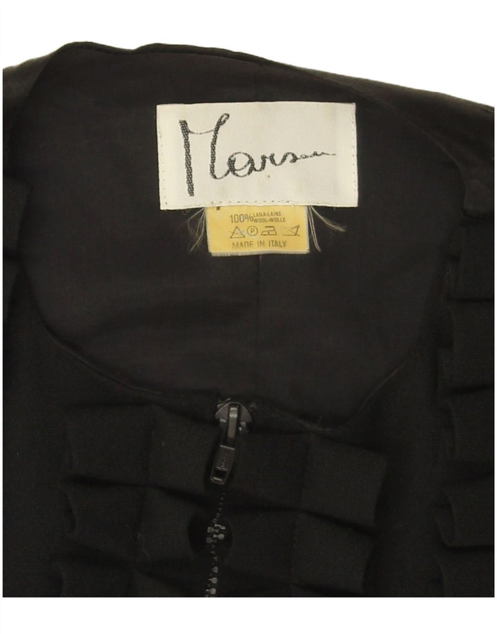Vintage damevest UK 16 Lille sort uld