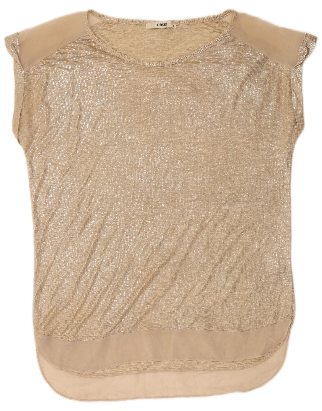 OASIS Womens Longline Oversized Bluse Top UK 10 Small Gold Polyester