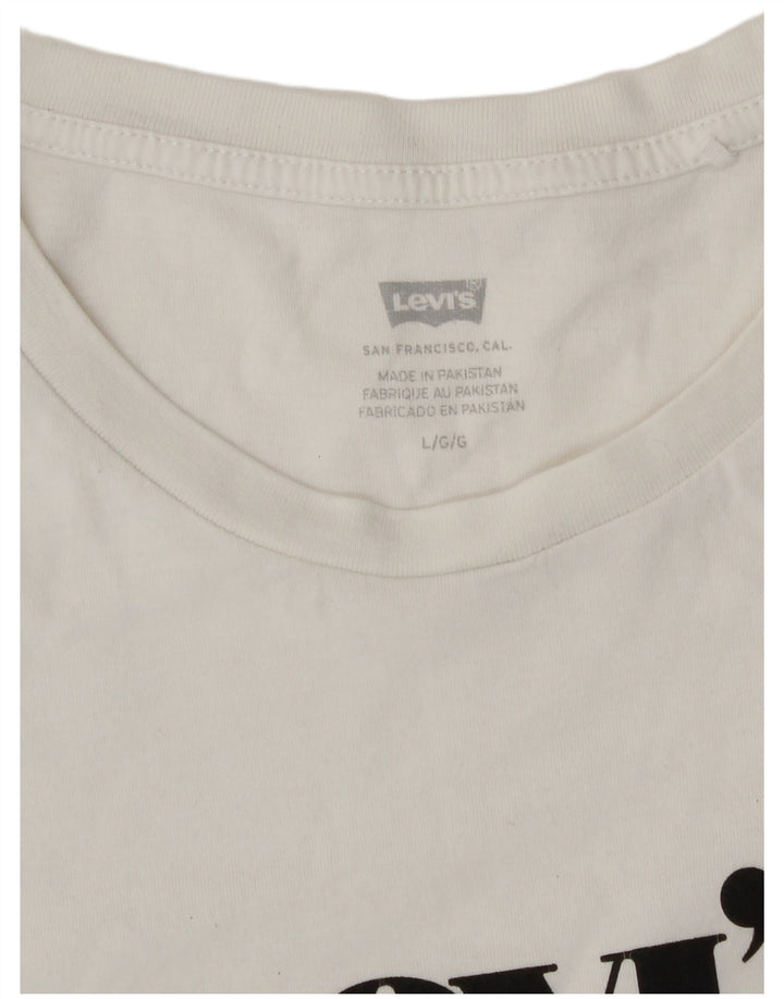 Levi's Dame Grafisk T-Shirt Top UK 16 Large White