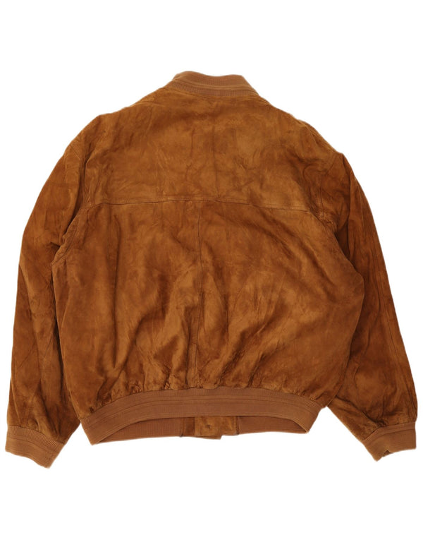 Vintage herre ruskind bomberjakke IT 56 3XL Brun