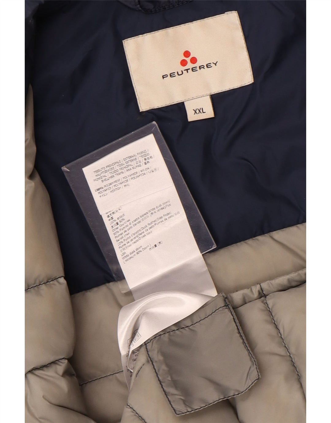 PEUTEREY Herre quiltet jakke UK 44 2XL Navy Blue Nylon